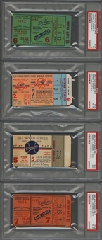 Complete Set of All Mickey Mantle 18 World Series Home Run Encapsulated Tickets (16) (PSA)